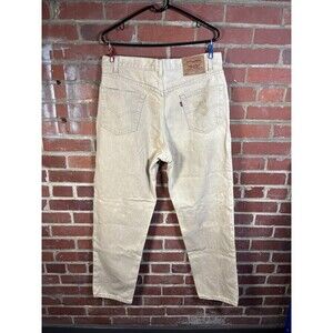 Vintage 90s Levis 550 Red Tab Tan Jeans Relaxed Fit USA Made 36W 32L, Real 36x32